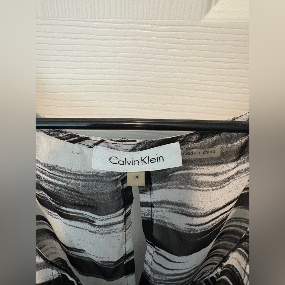 Calvin Klein Monochrome Striped Top - Picture 2 of 4